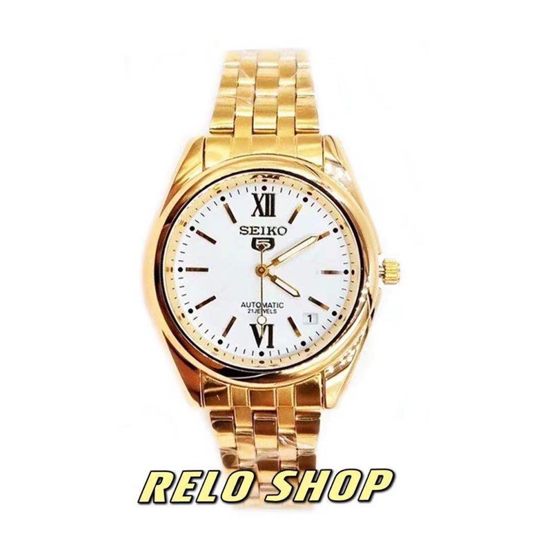 Relo SEIKO Watch Gold Stainless Steel Analog waterproof date day men Watches Mechanical watches ele