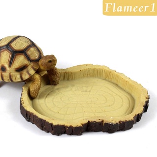 [FLAMEER1] Reptile Feeding Bowl Food Water Resin Dish Pet Vivarium Tortoise Gecko Snake