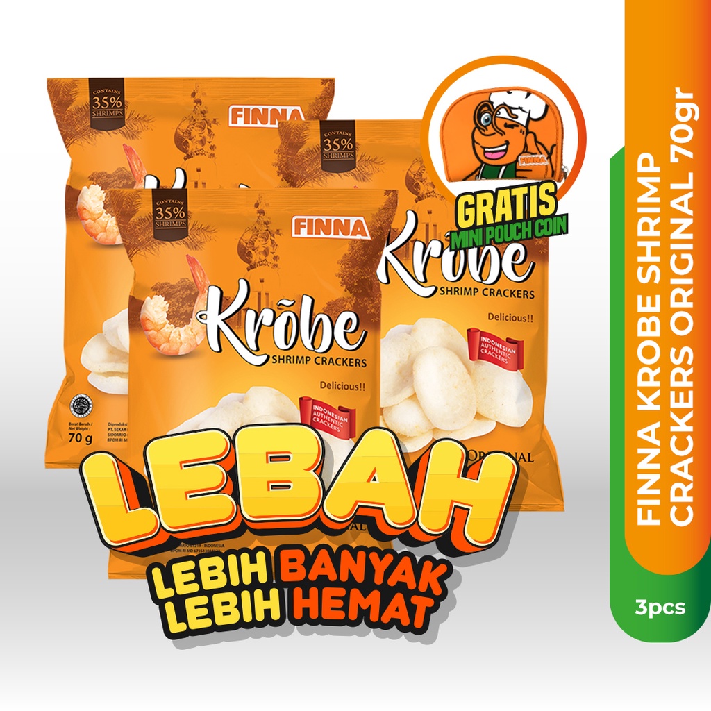 Finna Krobe Shrimp Crackers Original 70gr x 3Pcs | Shopee Philippines