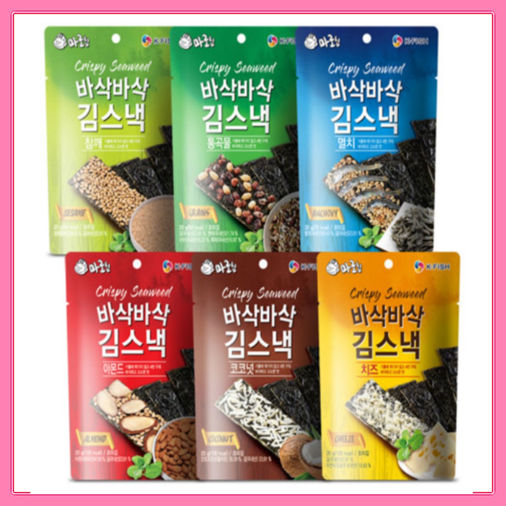 Crispy Kim Snack 6 Taste/ seasoned seaweed/Korean Seasoned Seaweeds