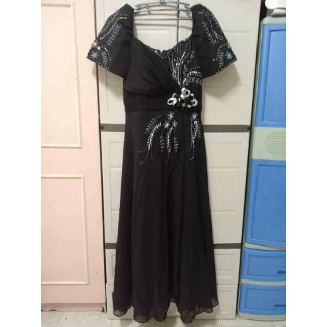 black modern filipiniana dress