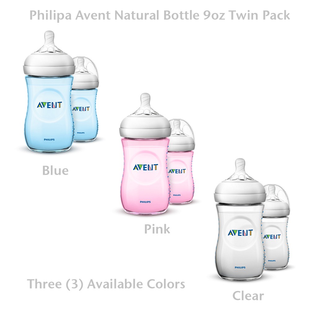 Philips Avent Natural Baby Bottle 9oz/260ml 1m+ (Twin Pack) Shopee