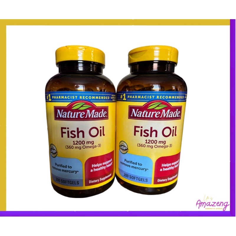 Nature Made Fish Oil 1200mg 200softgels Shopee Philippines