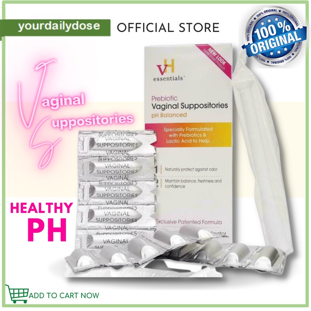 Vh Essentials Ph Balanced Prebiotic Vaginal Suppositories 15 Count Dandsp Shopee Philippines 1909