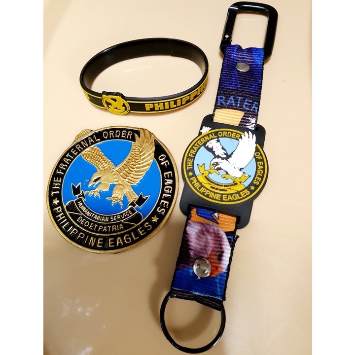 THE FRATERNAL ORDER OF EAGLES ACCESSORIES (KEYCHAIN, EMBLEM, BALLER