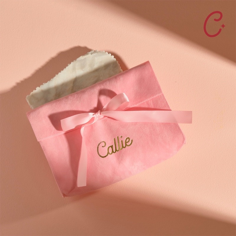 Callie Velvet Pouch With Ribbon Gift Packaging Shop.callie