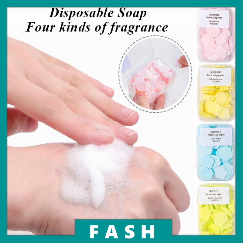Soap Piece Travel Portable Hand Washing Piece Student Soap Paper Disposable Petal Soap Piece C1