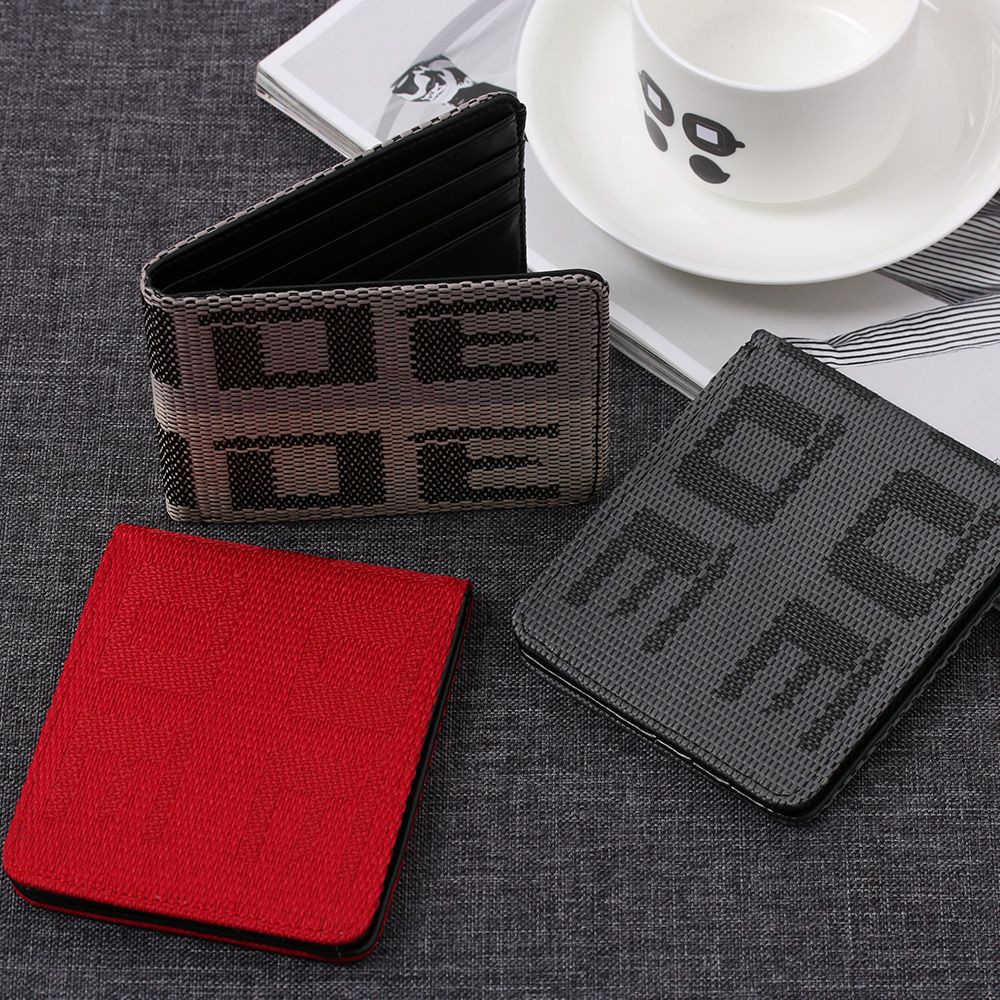 Men Multifunctional Bride Letter Fabric Leather Wallet