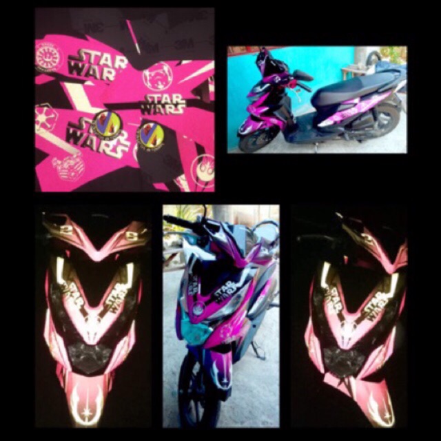 Reflective Motorcycle Decals Honda Beat Fi V2 With Free Mini