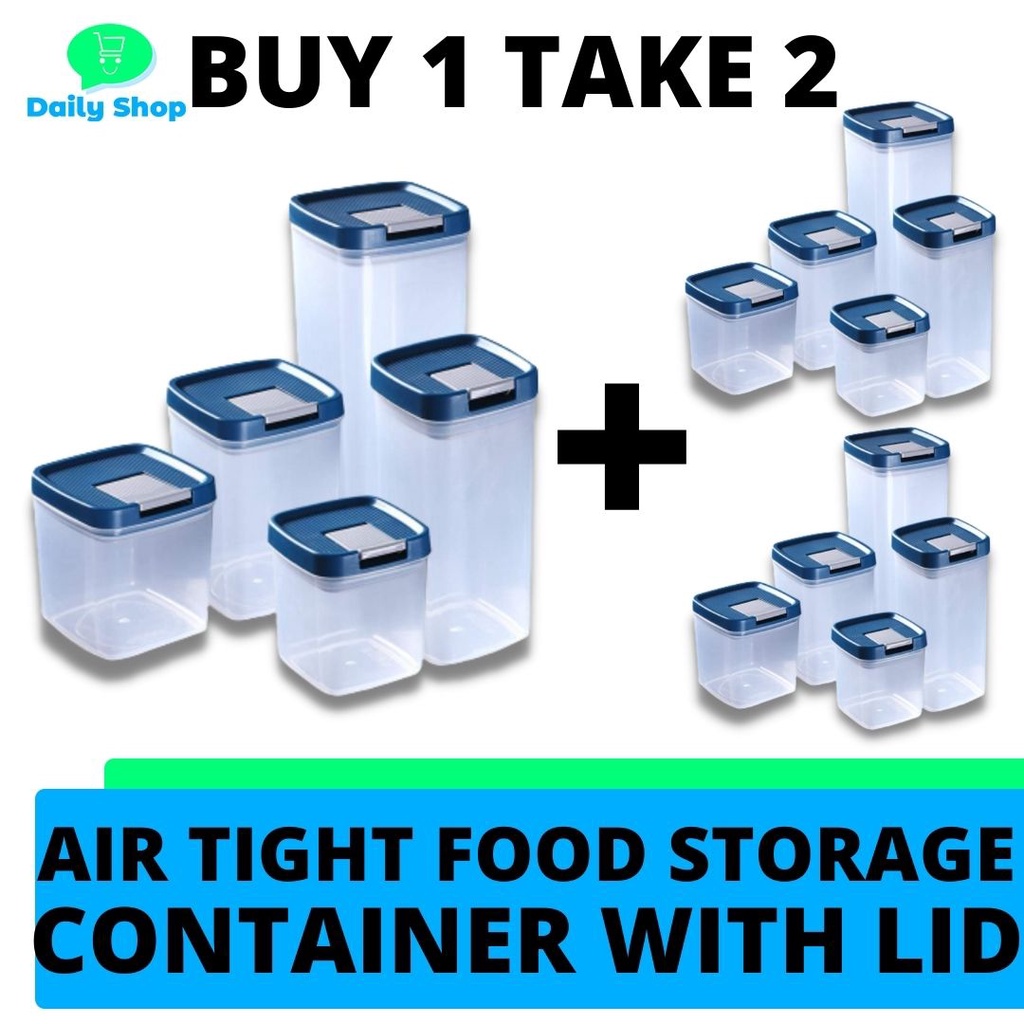 BUY 1 TAKE 2 PREMIUM QUALITY AIR TIGHT FOOD STORAGE CONTAINER WITH LID KITCHENWARE KITCHENTOOLS