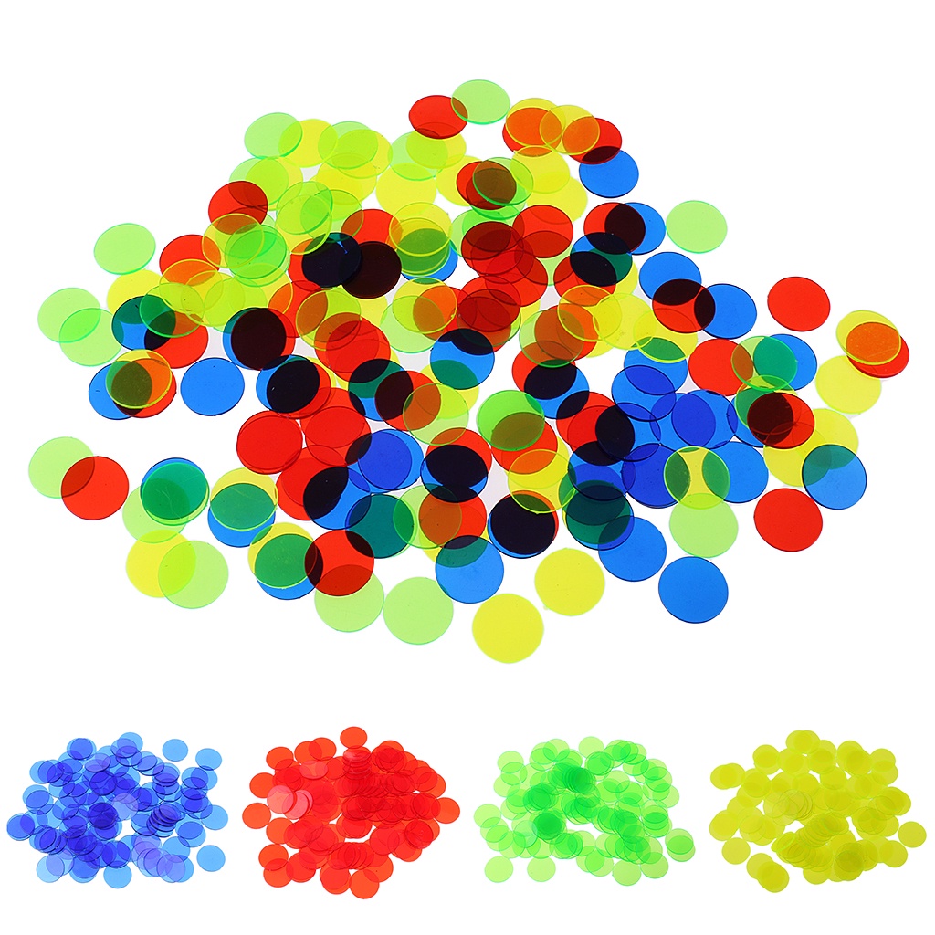 100/300/500Pcs Translucent Bingo Chips 3/4 Inch for Bingo Poker Game ...