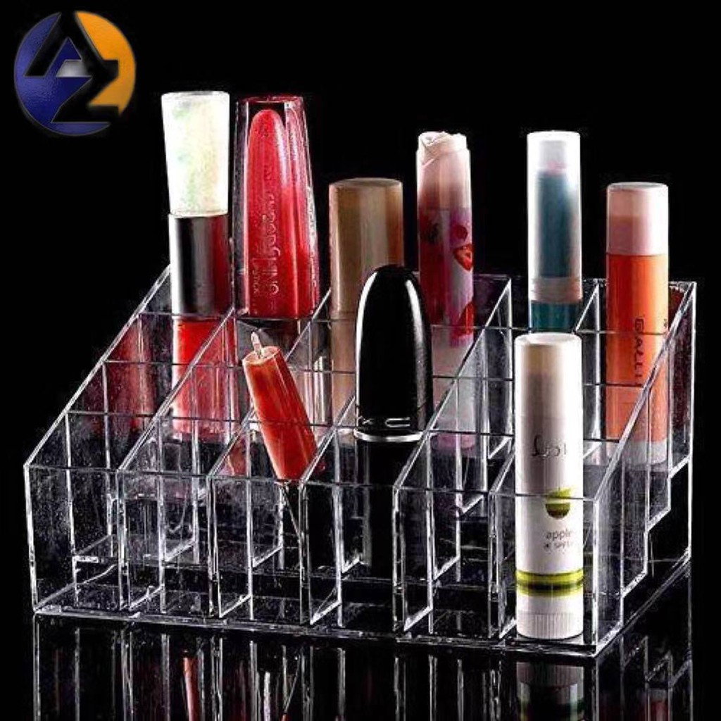 AZ 24 Clear Acrylic Lipstick Holder Display Stand Cosmetic Organizer