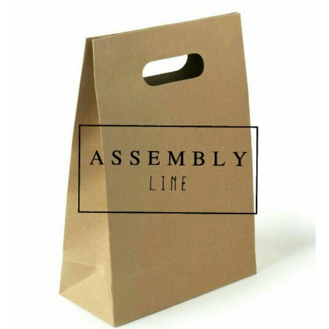 Retail 1 pc. Ordinary Brown White Kraft Paper bag with punch hole