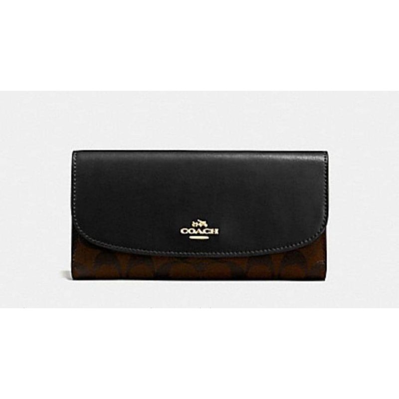 COACH CHECKBOOK WALLET IN SIGNATURE CANVAS. | Shopee Philippines