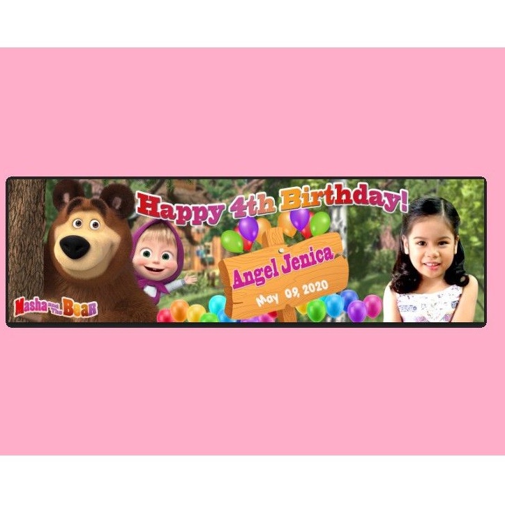 Masha and the Bear Tarpaulin Birthday Party Banner 18