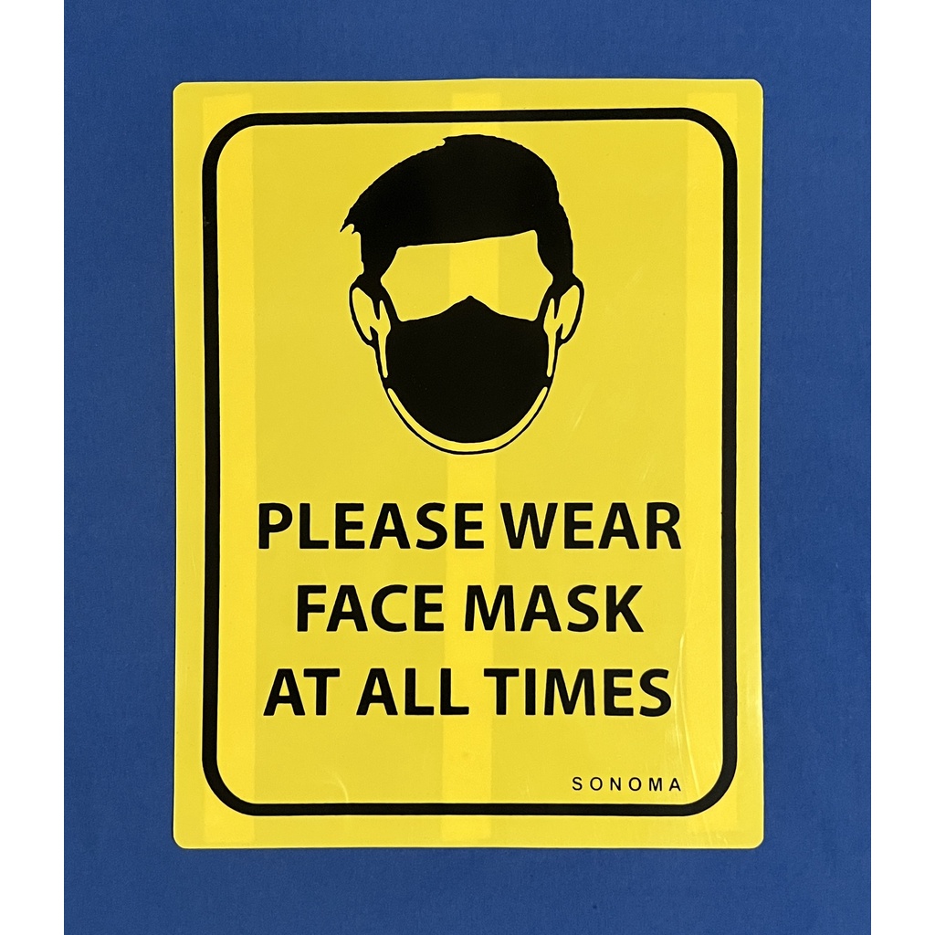 AMart High Impact Plastic Signage Please Wear Face Mask at all Times