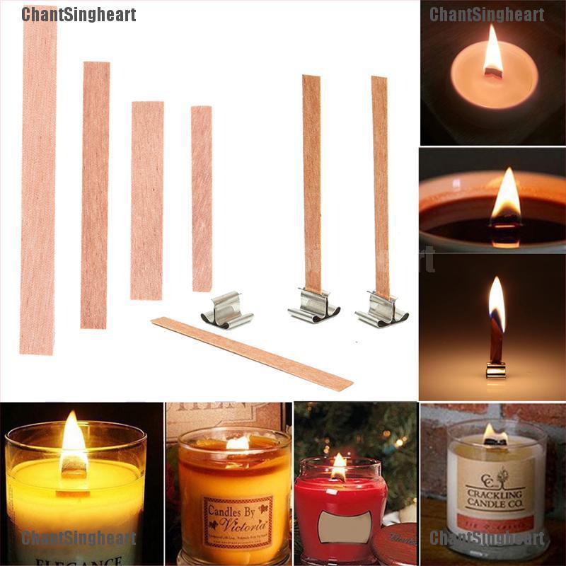 Home Arts & Crafts 10 Candle Wicks Wooden Wick Core Smokeless Party Festival Candle Making