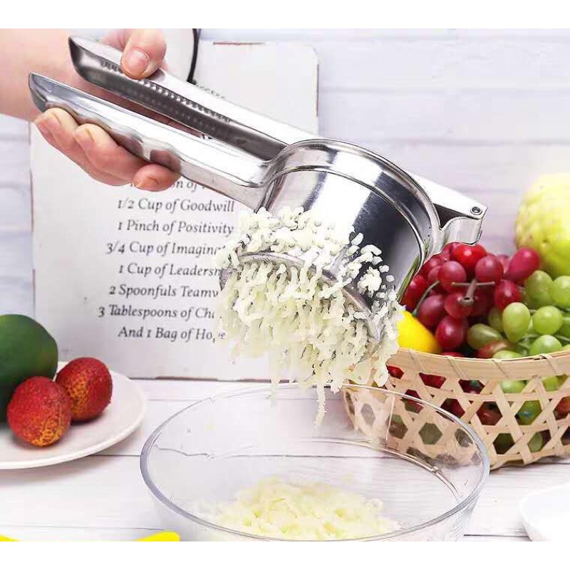 Stainless Steel Potato Masher Ricer Puree Garlic Vegetable Fruit Presser Lemon Lime Squeezer R-12