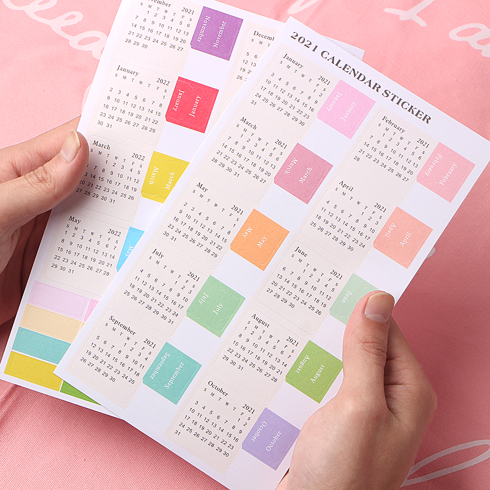 2021 Calendar Stickers Monthly Index Planner Notebook Bookmark Schedule Agenda Decorative 2021.1-2022.6 | Shopee Philippines