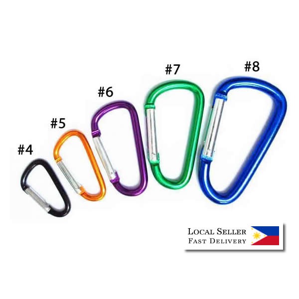 Fityle 12pcs Round Circle Carabiner Spring Snap Hook Clip Keychain Camping Hiking