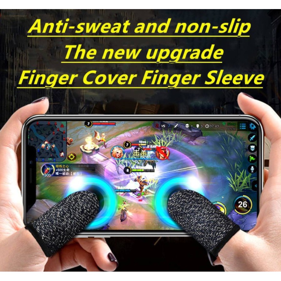 Chrees Finger Sleeves for Gaming Mobile Game Controllers 2pcs Touch Screen Thumb Sleeve Ultra-Thin Anti-Sweat Breathable Touchscreen Finger Covers 