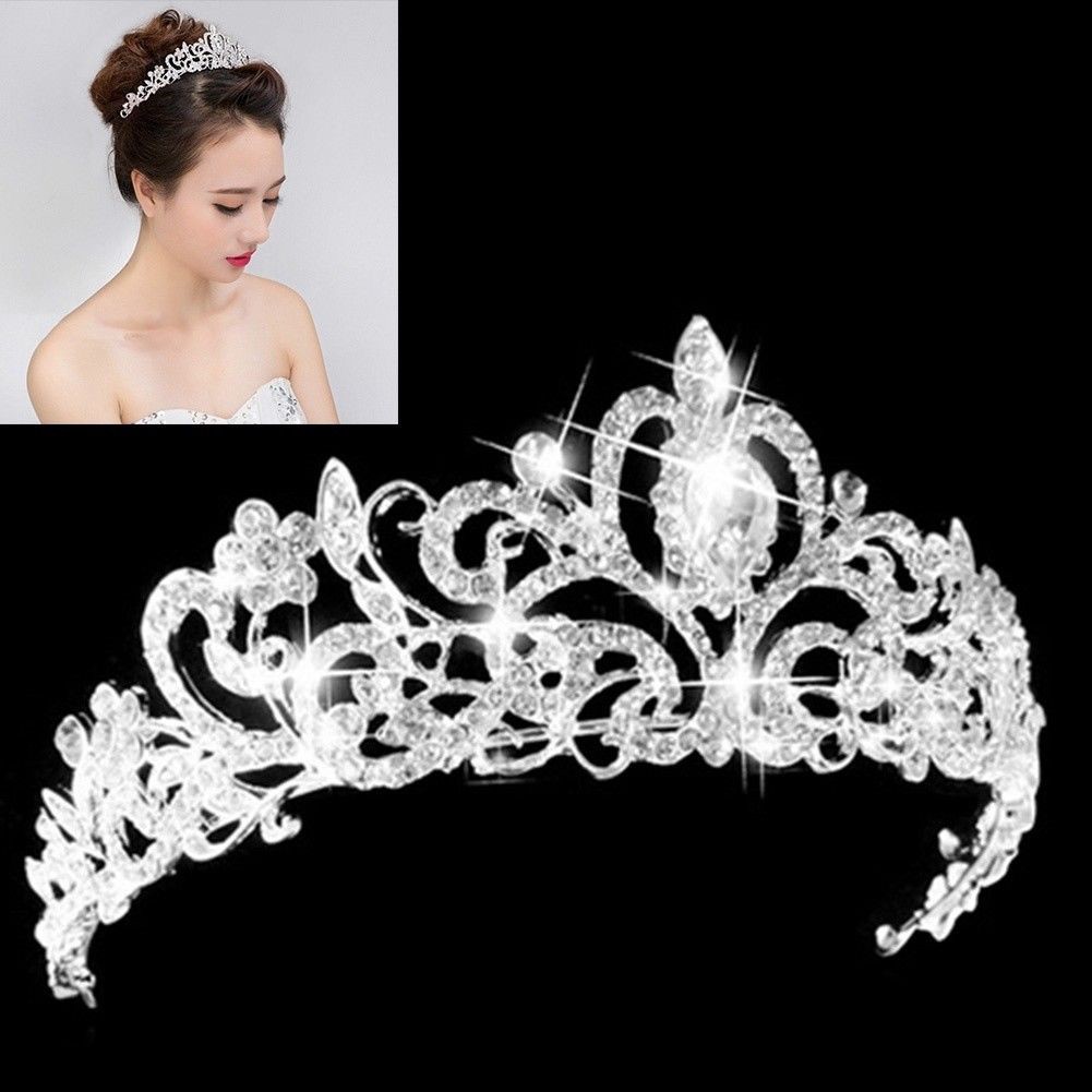 Wedding Bridal Princess Austrian Crystal Prom Hair Tiara Shopee