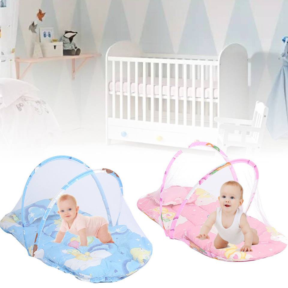 Baby Mosquito Net With Mat Pillow New Born Baby Bed Nets Portable Folding Bed Nets Children Bed Nets Shopee Philippines