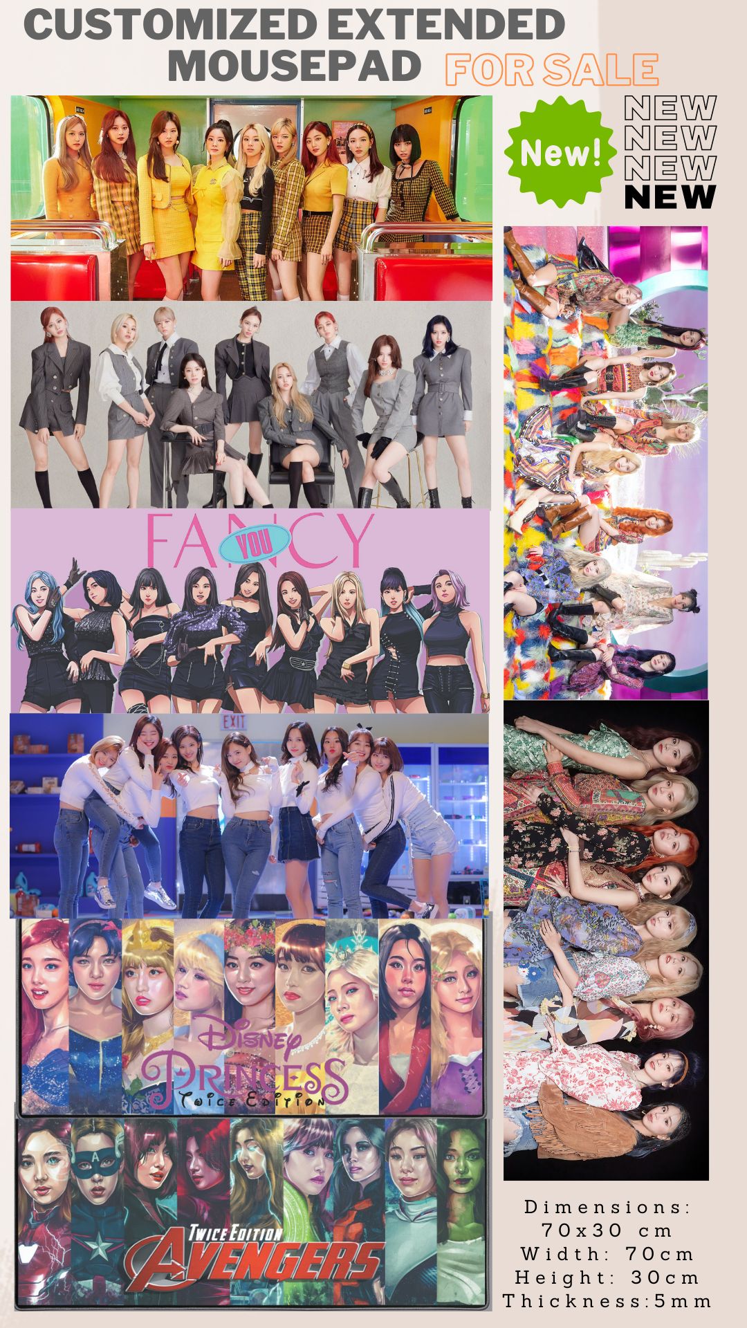 Customized Extended Mousepad Kpop Twice Blackpink Bts Mamamoo Itzy Red Velvet Xfk5 Shopee Philippines