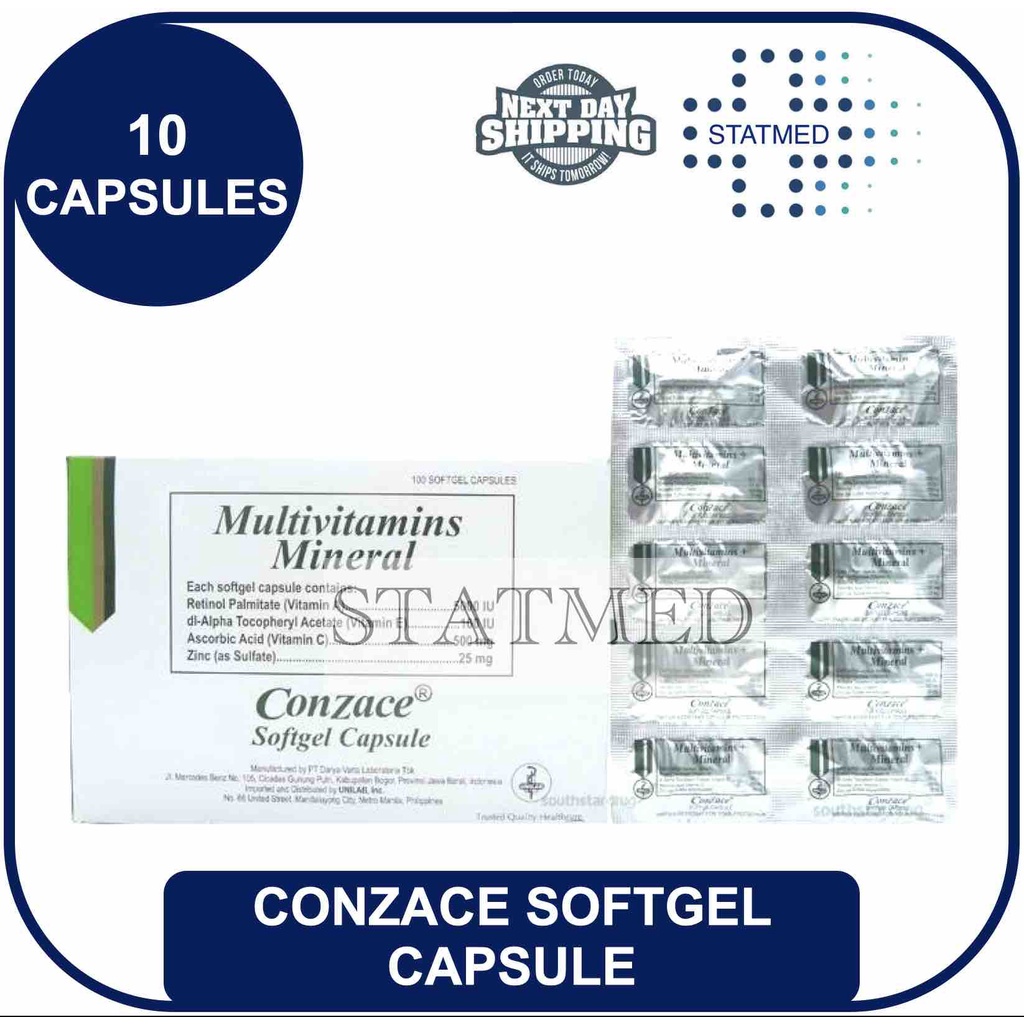 Conzace Multivitamins Minerals Softgel Capsule [10s, 30s, 50 caps