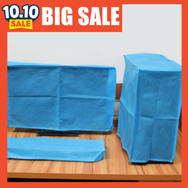 Computer dust cover nonwoven threepiece desktop host monitor keyboard
