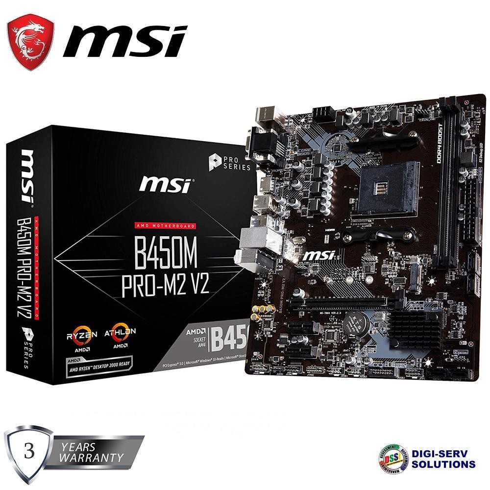 MSi B450M PROM2 V2 Gaming Motherboard with DDR4 Boost, Turbo M.2, EZ