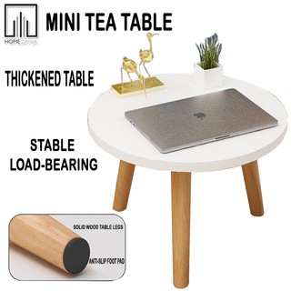 Home Zania Round Coffee Tea Table New Space Saver Simple Mini Wood Nordic Style