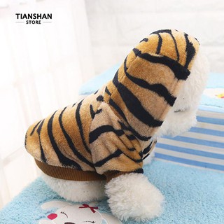 Pet Coat Dog Jacket Puppy Tiger Stripes Hoodie Apparel #5