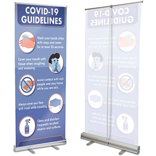 Pull up Roll up Banner Retractable Tarpaulin Stand 85 x 200 cm v*O #1