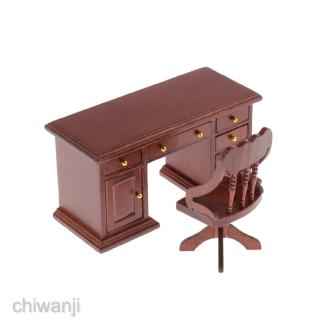 wooden desk and chair set