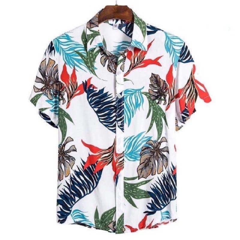 POLO 2022-22 Summer Hawaiian Short Sleeves Floral Printed Polo Beach ...