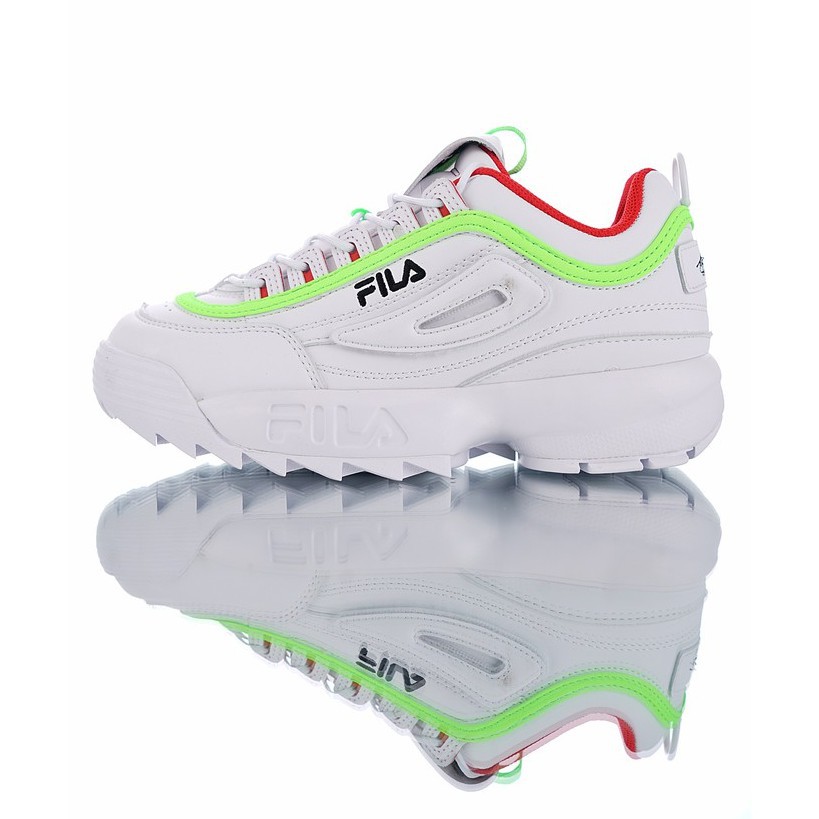 fila disruptor white and green