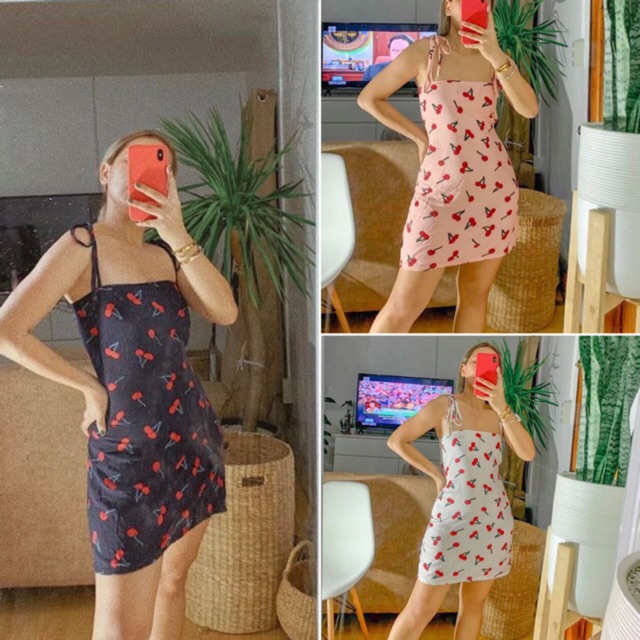cherry print bodycon dress