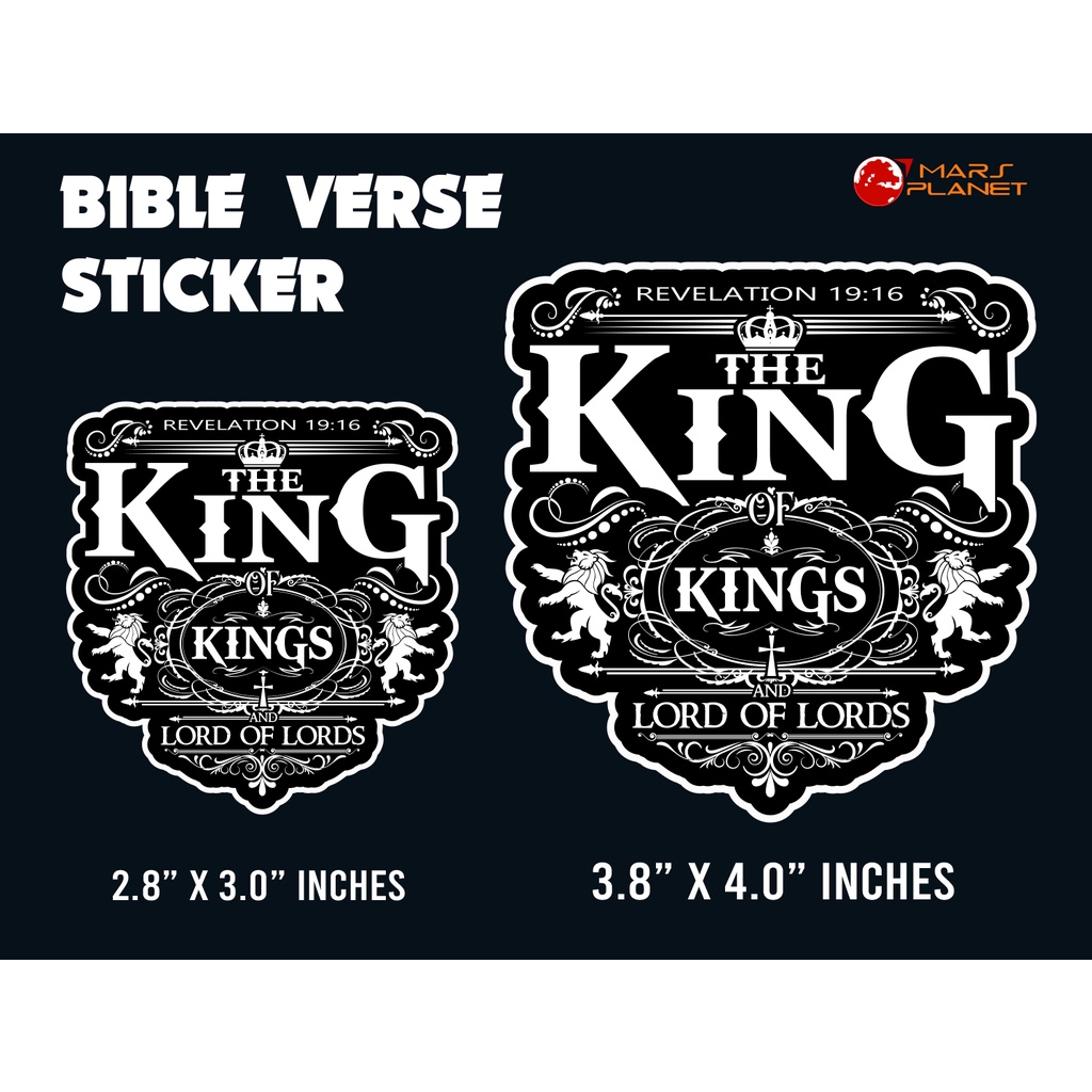 Bible Verse Sticker - King Of Kings Lord Of Lords - Revelation 19:16 ...