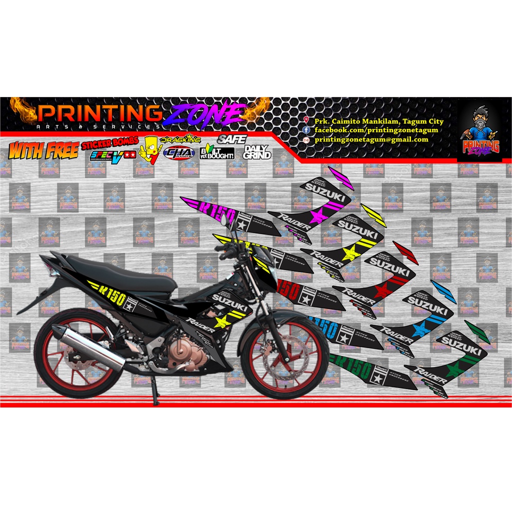 SUZUKI Raider R150 Combat Series Stock Decals High Quality and Durable ...