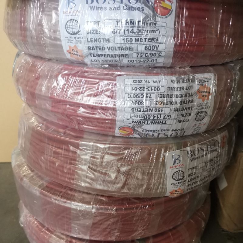 Boston wire thhn wire 6 14mm | Shopee Philippines