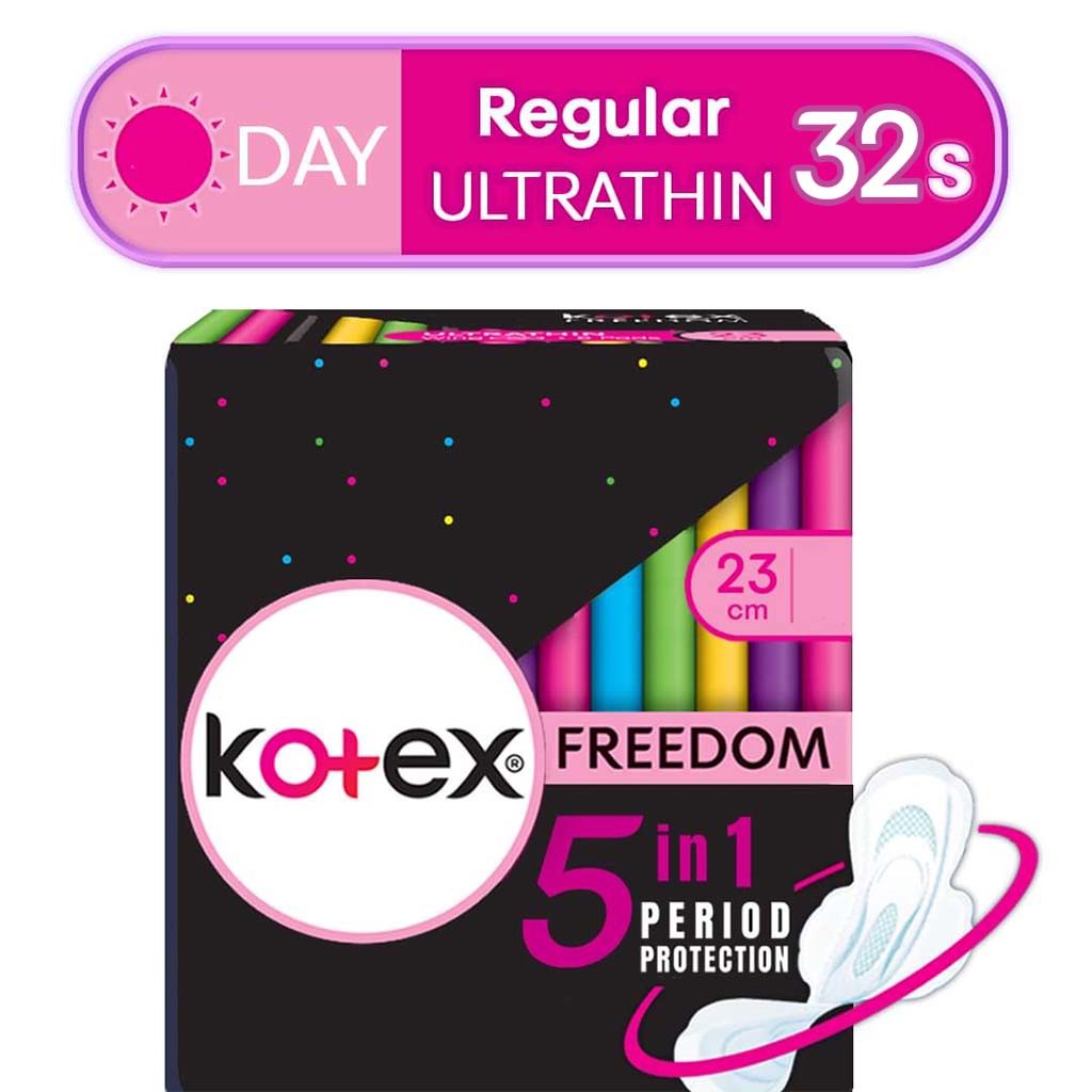 Kotex Freedom Ultrathin Sanitary Napkins 23cm 8 Pads x 4 Packs (32