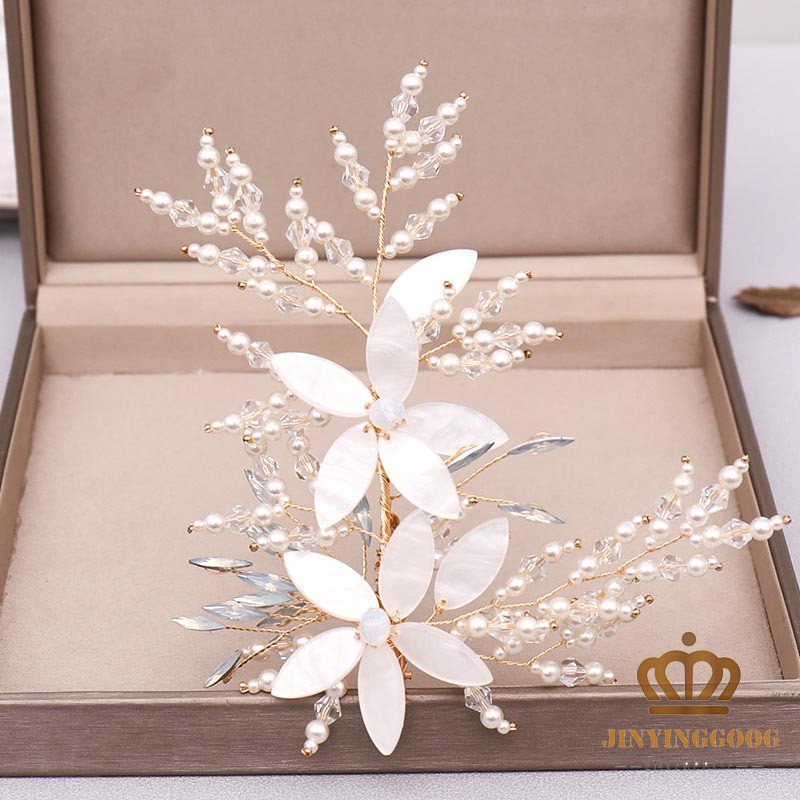 white flower hair clip