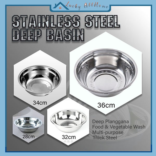 Stainless Steel Deep Basin Palanggana (28cm/32cm-A/32cm-B/34cm/36cm ...