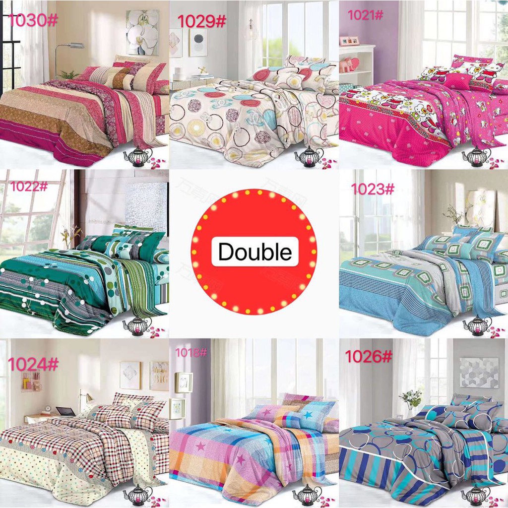 3 in 1 Double Size Cotton bedsheet set Premium Quality
