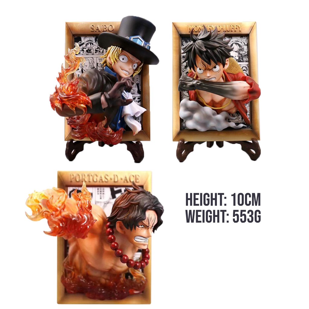 One Piece Brotherhood Set Of 3 Luffy Ace And Sabo K O Collectible Figure Photo Frame Car Decoration Shopee Philippines