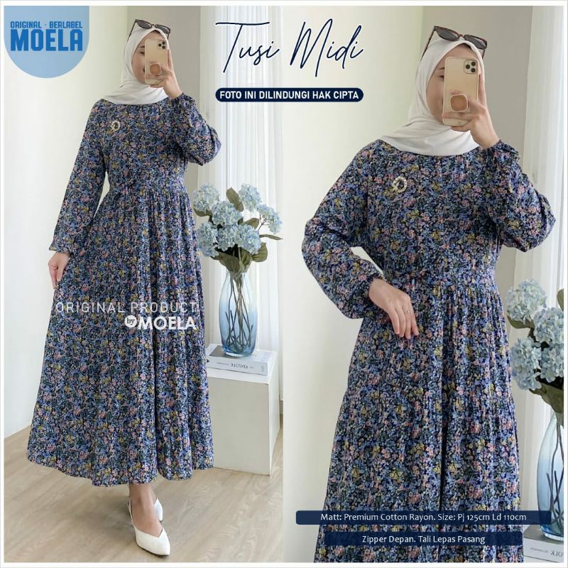 Midi DRESS TUSI BY MOELA | | Front ZIPER | Shopee Philippines