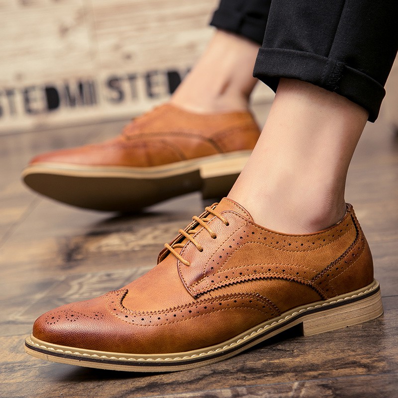 Men Casual Oxfords Leather Shoes 