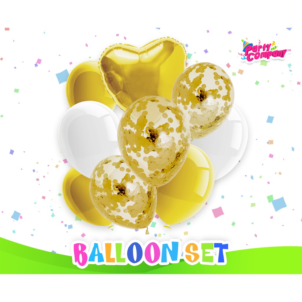 Metallic and Confetti Balloon Set (10pcs/pack) Shopee Philippines
