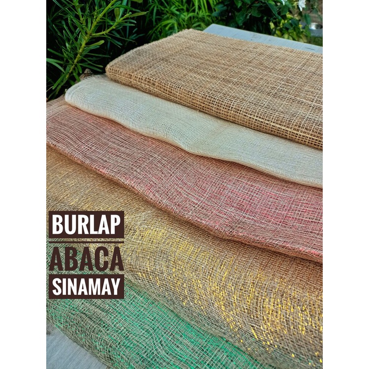 Burlap Abaca Jute and Sinamay Fabric for Gift Wrapping, Crafting